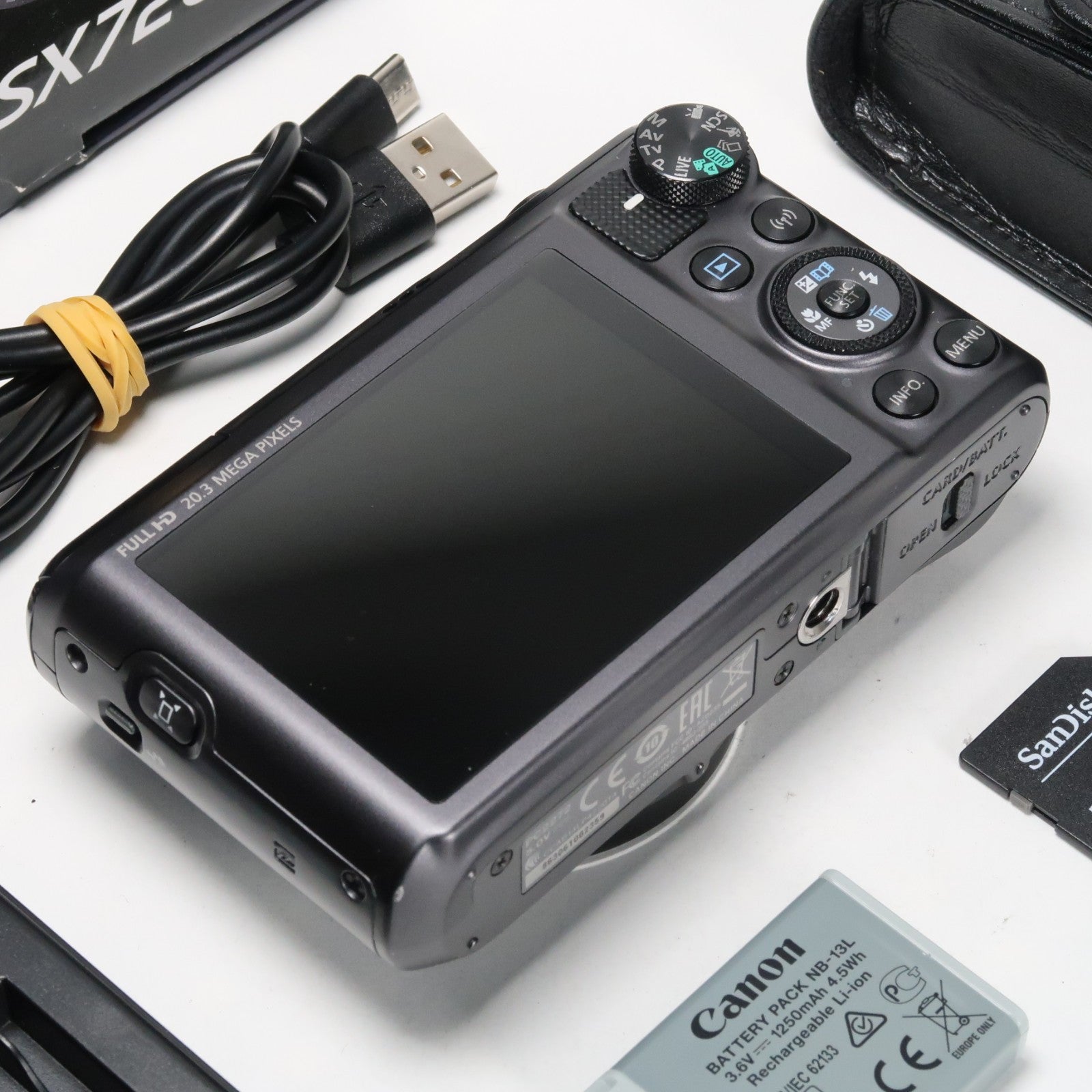 Canon PowerShot SX720 HS 20.3MP 40x Digital Camera Black + Case + 64GB SD Card