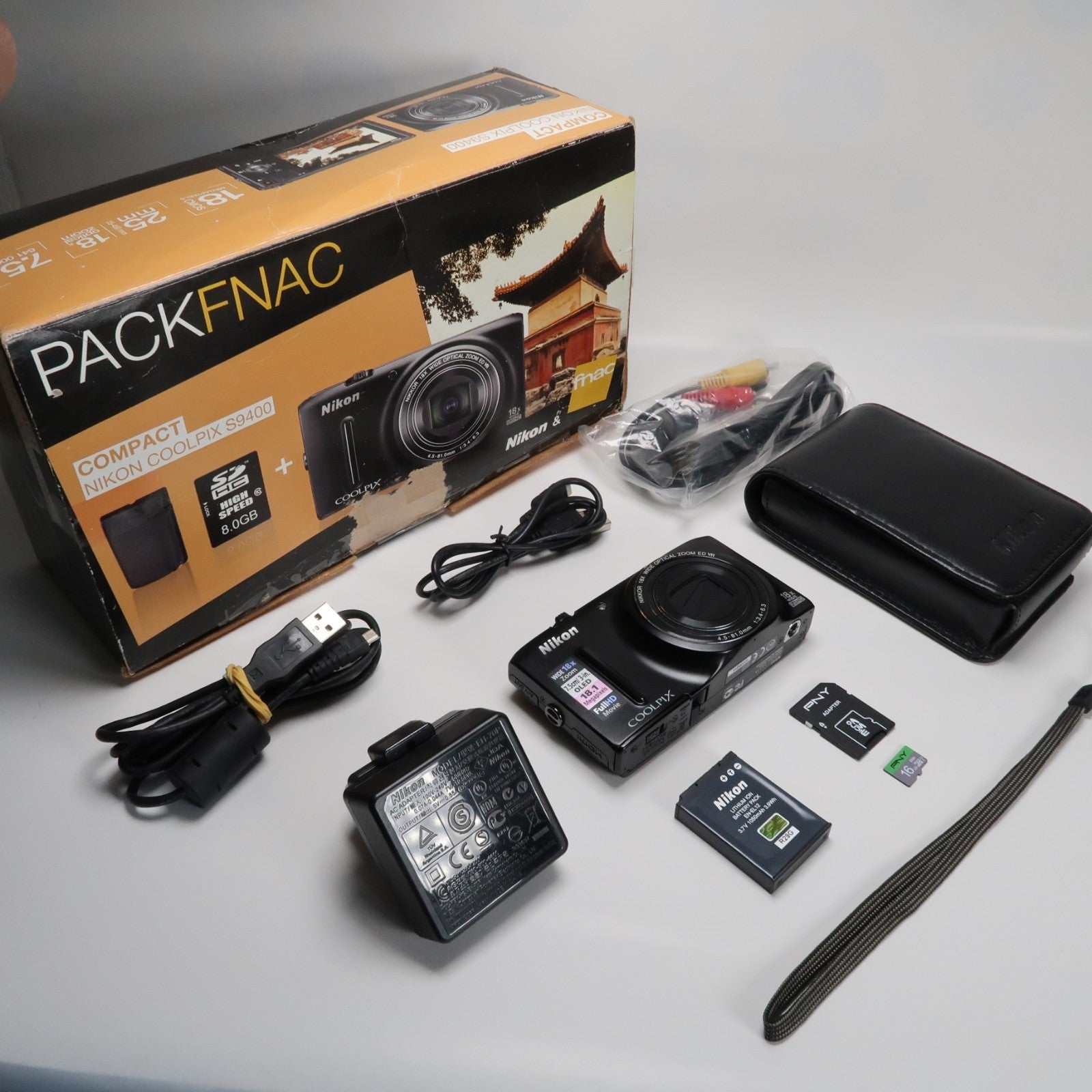 Nikon Coolpix S9400 Digital Camera – Black – 18MP 18x Zoom [Mint] with Original Packaging & SD Card