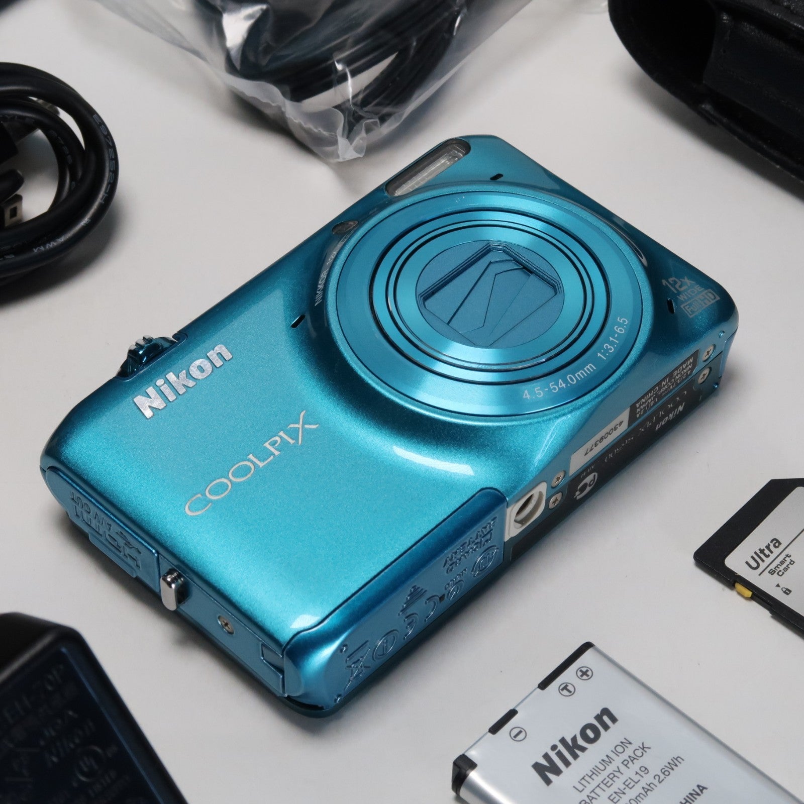 Nikon Coolpix S6500 16.0MP Compact Digital Camera – Blue, Complete Kit – Tested
