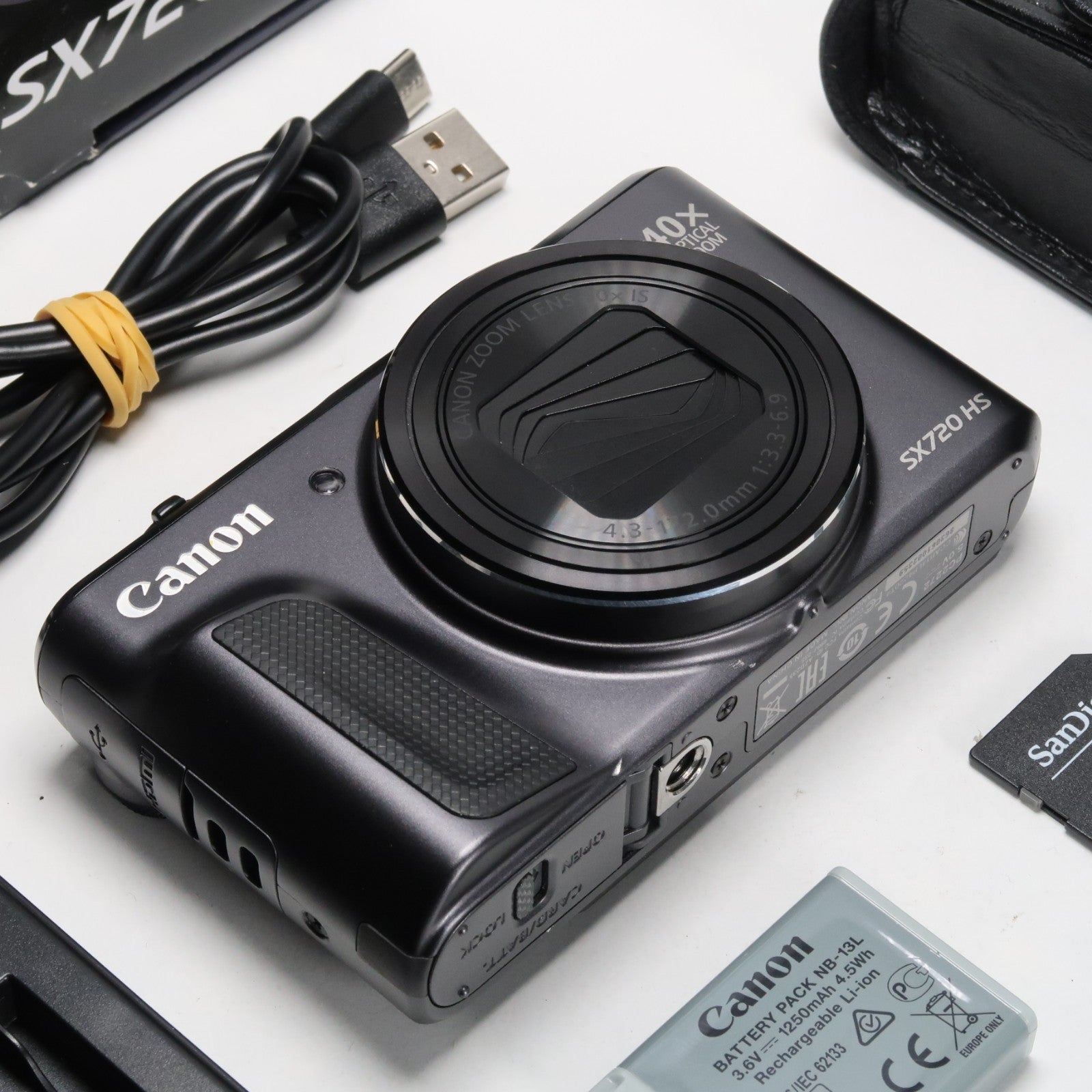 Canon PowerShot SX720 HS 20.3MP 40x Digital Camera Black + Case + 64GB SD Card