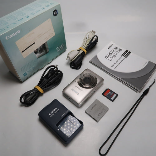 Canon IXUS 115 HS PowerShot ELPH 100 HS 12.1MP 4x Digital Camera Silver – Very Good Condition