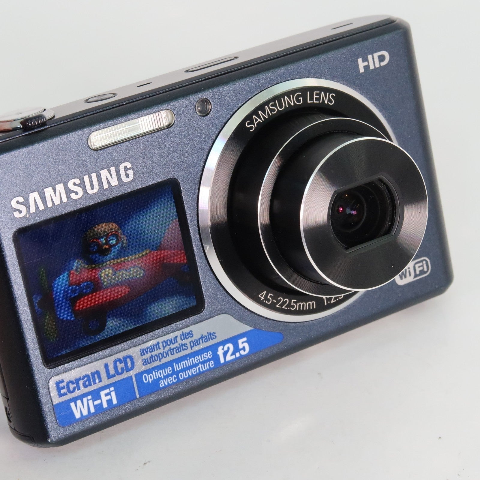 Samsung DualView DV150F 16.2MP Digital Camera – Blue – Excellent