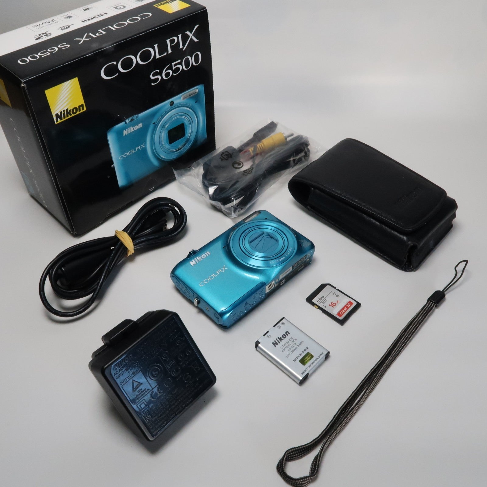 Nikon Coolpix S6500 16.0MP Compact Digital Camera – Blue, Complete Kit – Tested